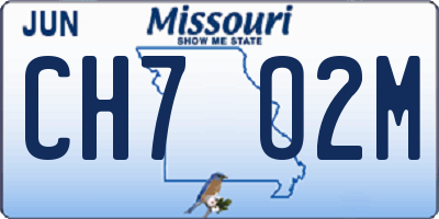 MO license plate CH7O2M