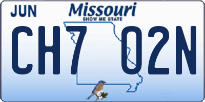 MO license plate CH7O2N