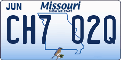 MO license plate CH7O2Q