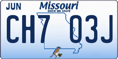MO license plate CH7O3J