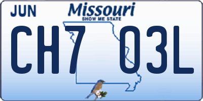 MO license plate CH7O3L