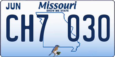 MO license plate CH7O3O