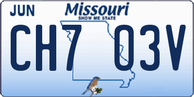 MO license plate CH7O3V