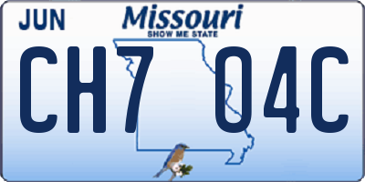 MO license plate CH7O4C