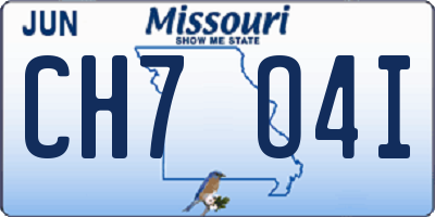 MO license plate CH7O4I