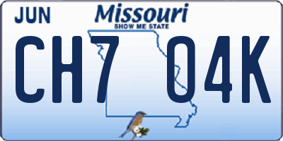 MO license plate CH7O4K