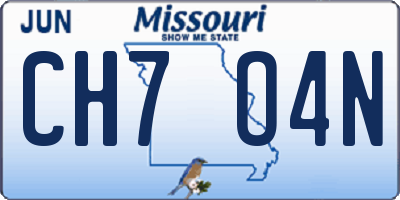 MO license plate CH7O4N