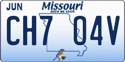 MO license plate CH7O4V