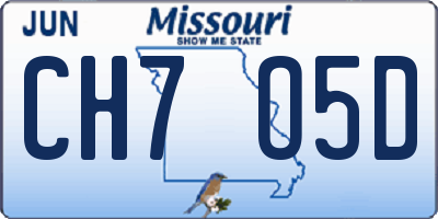 MO license plate CH7O5D