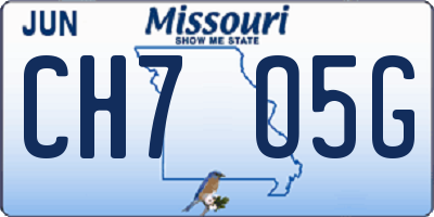 MO license plate CH7O5G