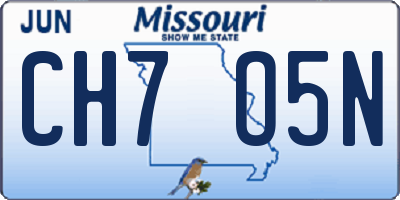 MO license plate CH7O5N