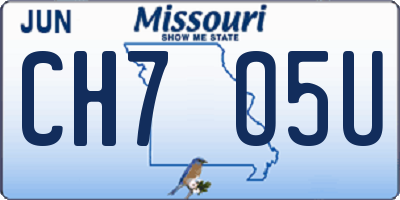 MO license plate CH7O5U