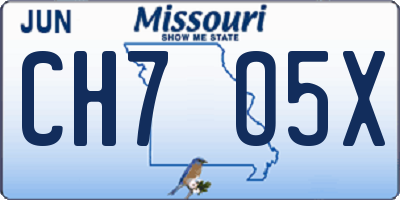 MO license plate CH7O5X