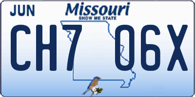 MO license plate CH7O6X