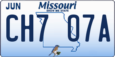 MO license plate CH7O7A