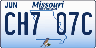 MO license plate CH7O7C