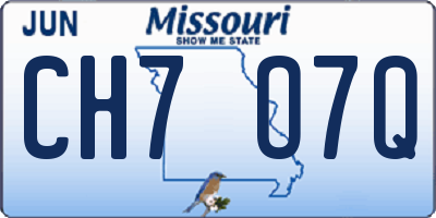 MO license plate CH7O7Q