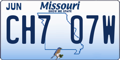 MO license plate CH7O7W