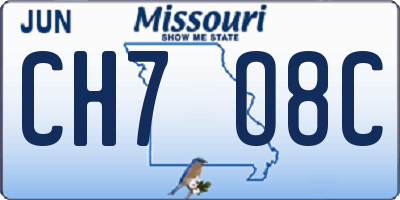 MO license plate CH7O8C