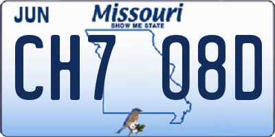 MO license plate CH7O8D