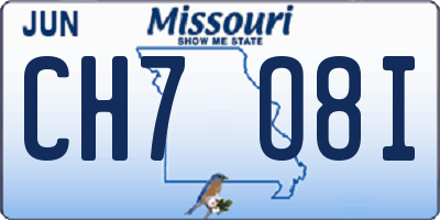 MO license plate CH7O8I