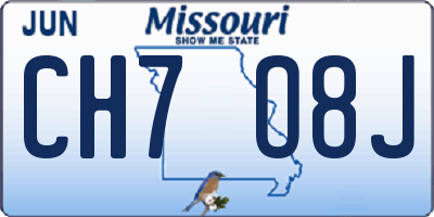 MO license plate CH7O8J