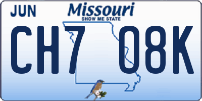 MO license plate CH7O8K