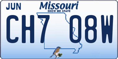 MO license plate CH7O8W