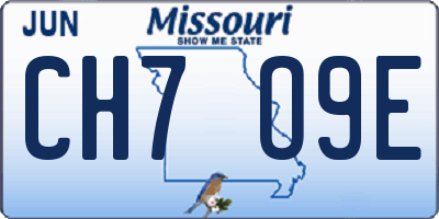 MO license plate CH7O9E