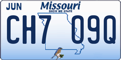 MO license plate CH7O9Q