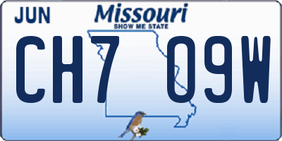 MO license plate CH7O9W