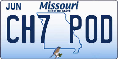 MO license plate CH7P0D