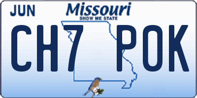 MO license plate CH7P0K