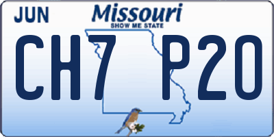 MO license plate CH7P2O