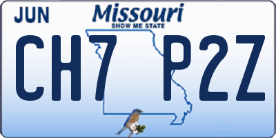 MO license plate CH7P2Z