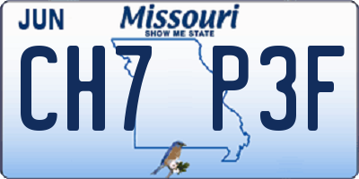 MO license plate CH7P3F