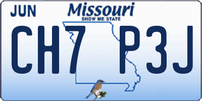 MO license plate CH7P3J
