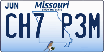 MO license plate CH7P3M