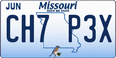 MO license plate CH7P3X
