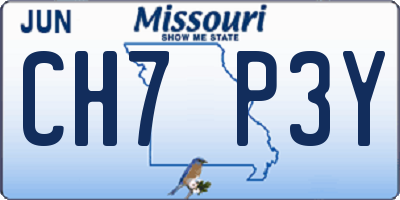 MO license plate CH7P3Y