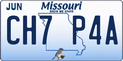 MO license plate CH7P4A
