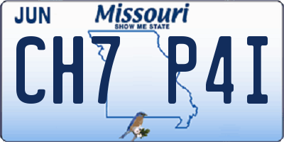 MO license plate CH7P4I