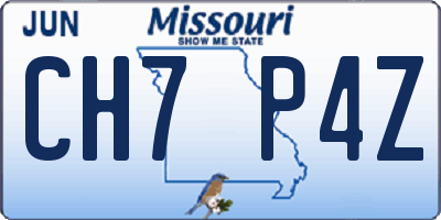 MO license plate CH7P4Z