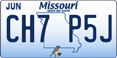 MO license plate CH7P5J
