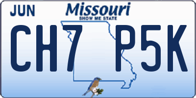 MO license plate CH7P5K