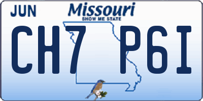 MO license plate CH7P6I