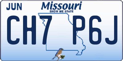 MO license plate CH7P6J