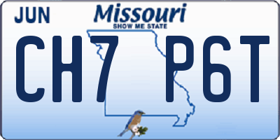 MO license plate CH7P6T