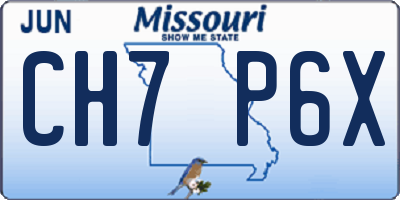 MO license plate CH7P6X