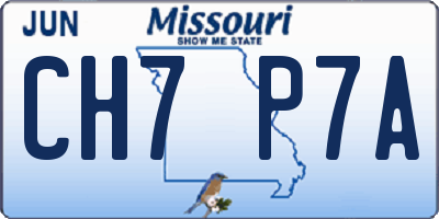 MO license plate CH7P7A